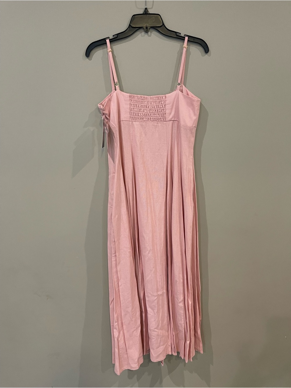 Taylor Pink Midi Dress with Front Buttons - Picture 4 of 6